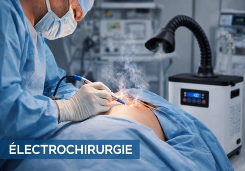Aspirateur de fumée utilisé pendant une procédure d’électrochirurgie pour capter les fumées chirurgicales

