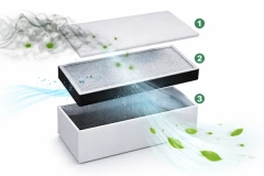Système de filtration multicouche aspirateur de fumée chirurgicale avec préfiltre, filtre HEPA et filtre charbon actif
