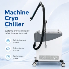 Machine Cryo Chiller professionnelle pour refroidissement cutané en clinique esthétique, faible niveau sonore, performance stable et système de refroidissement pour traitements laser.