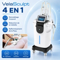 VelaSculpt 4 en 1 machine professionnelle pour remodelage corporel, réduction de la cellulite et raffermissement de la peau.