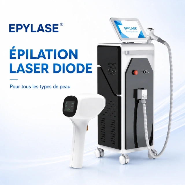 Epylase appareil d’épilation laser diode professionnel avec pièce à main, adapté à tous les types de peau