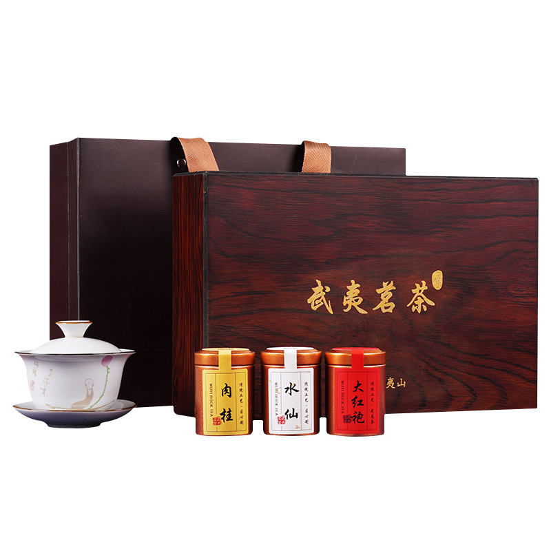 Wuyi Golden Junmei premium black tea wholesale small canned tea gift box red robe cinnamon high-end wooden box gift
