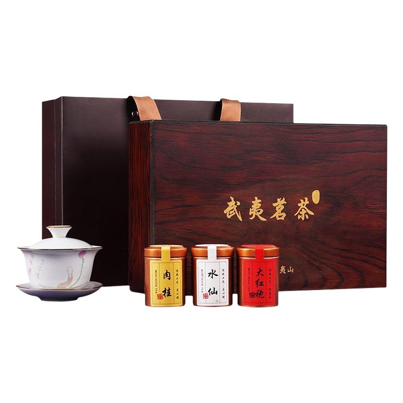 Wuyi Golden Junmei premium black tea wholesale small canned tea gift box red robe cinnamon high-end wooden box gift
