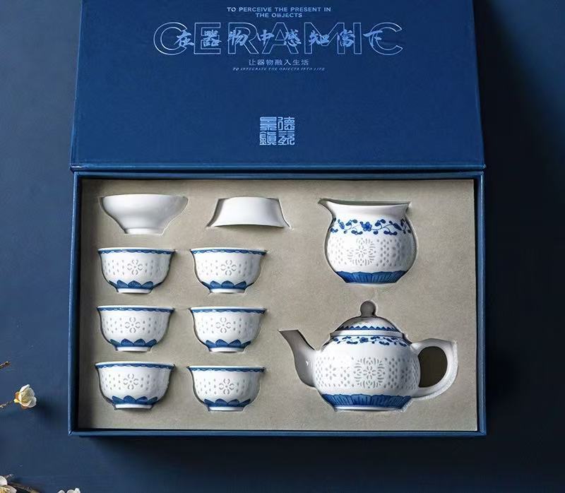 Royal porcelain exquisite · Qinghua light luxury tea set collection