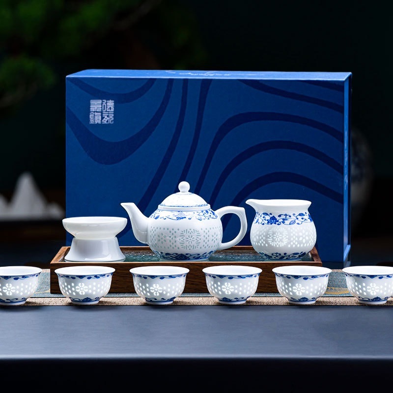 Royal porcelain exquisite · Qinghua light luxury tea set collection