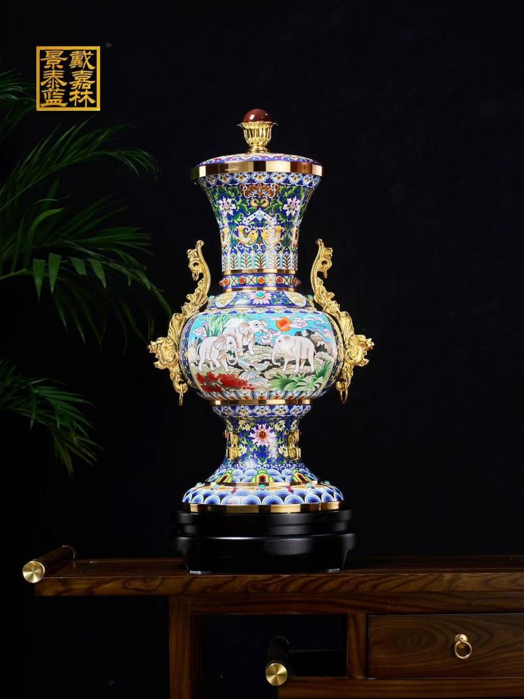 Jingtai Blue Products · Dai Jialin Peace Scene Porch Living Room Vase