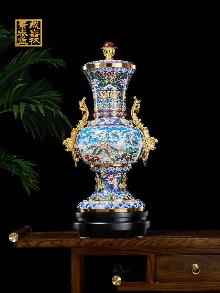 Jingtai Blue Products · Dai Jialin Peace Scene Porch Living Room Vase