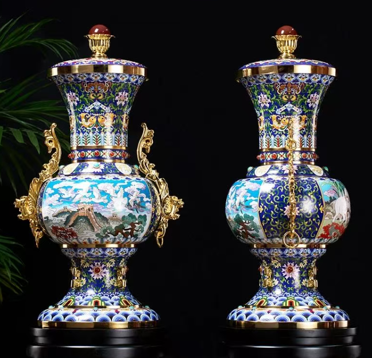 Jingtai Blue Products · Dai Jialin Peace Scene Porch Living Room Vase