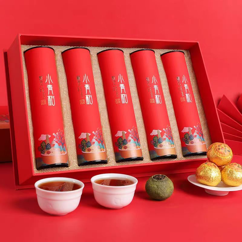 Xinhui Xiaoqing Mandarin Pu'er Tea Gift Gift New Year Tea Gift Box Palace Yunnan Pu'er Ripe Tea Mandarin Pu'er Tea