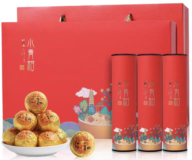 Xinhui Xiaoqing Mandarin Pu'er Tea Gift Gift New Year Tea Gift Box Palace Yunnan Pu'er Ripe Tea Mandarin Pu'er Tea