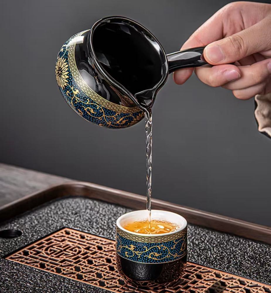 155ml Ceramic Anti-scalding Automatic Kung Fu Tea Set (Stone Mill Tea Set Household High-end)