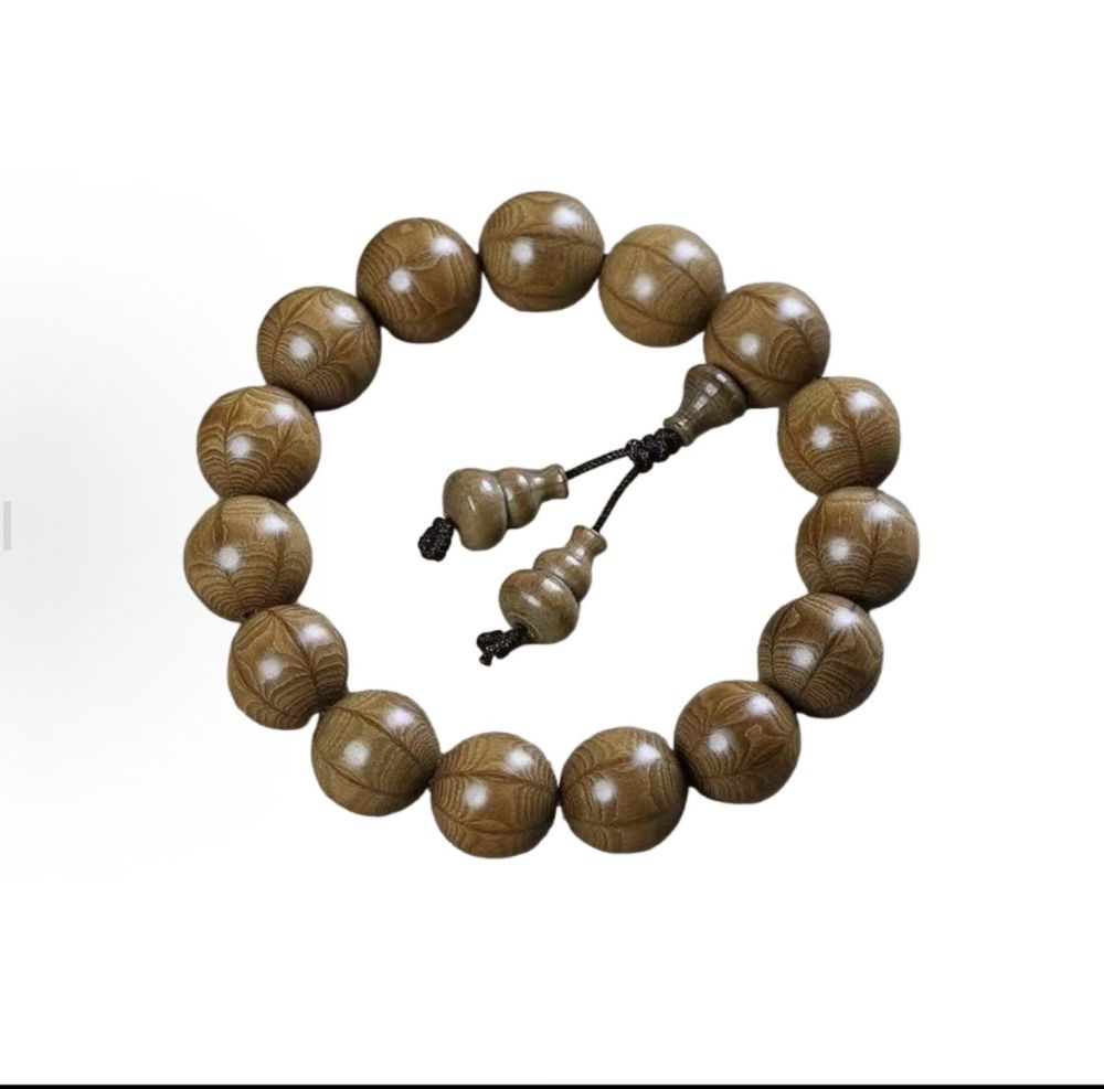 Trendy Buddhist Beads, Premium Old-Material Bracelet, Dragon-Subduing Wood (Xianglongmu) Artisan Craft Jewelry 说明：