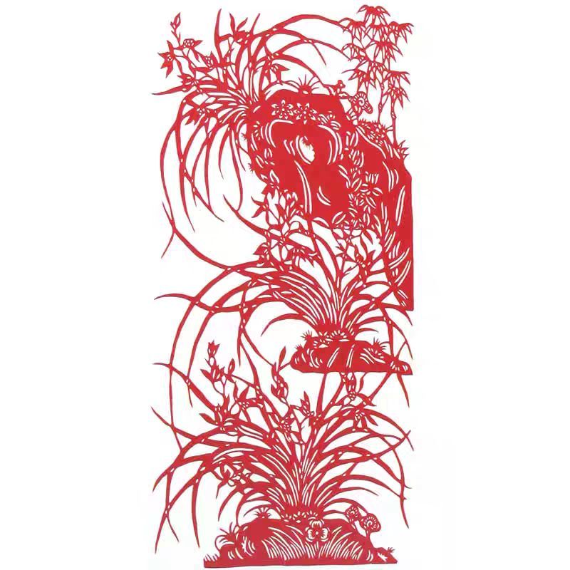 Chinese Handmade Scroll Painting of Plum Blossom, Orchid, Bamboo and Chrysanthemum