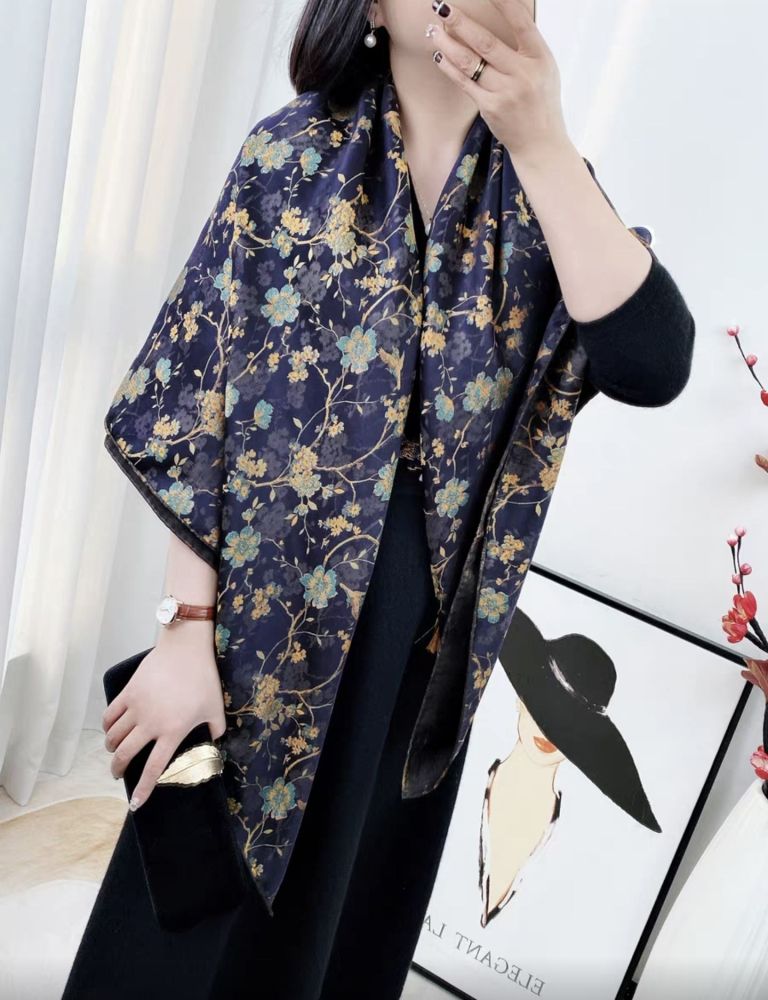 pure silk shawls and brocade silk scarves