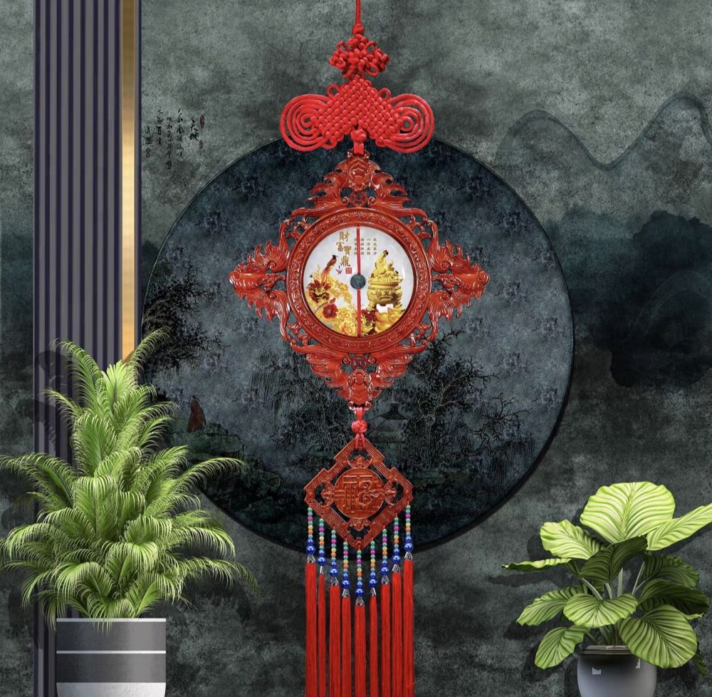 Peachwood Chinese Knot Pendant