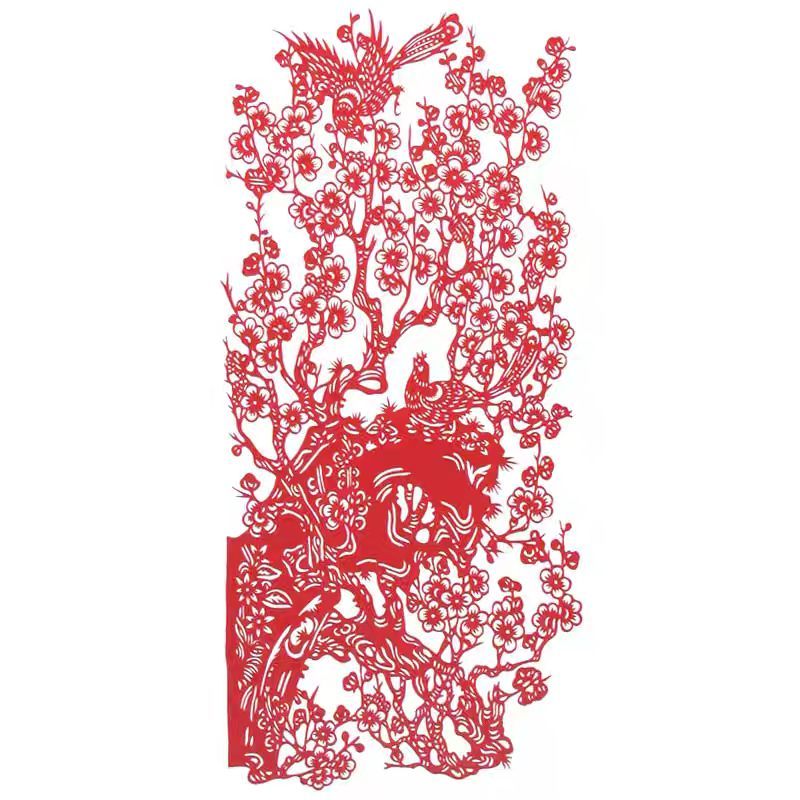 Chinese Handmade Scroll Painting of Plum Blossom, Orchid, Bamboo and Chrysanthemum
