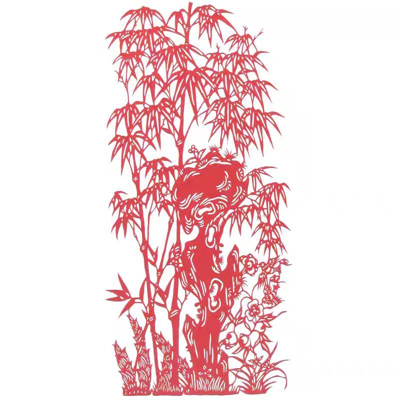 Chinese Handmade Scroll Painting of Plum Blossom, Orchid, Bamboo and Chrysanthemum