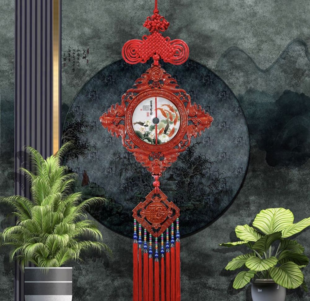 Peachwood Chinese Knot Pendant