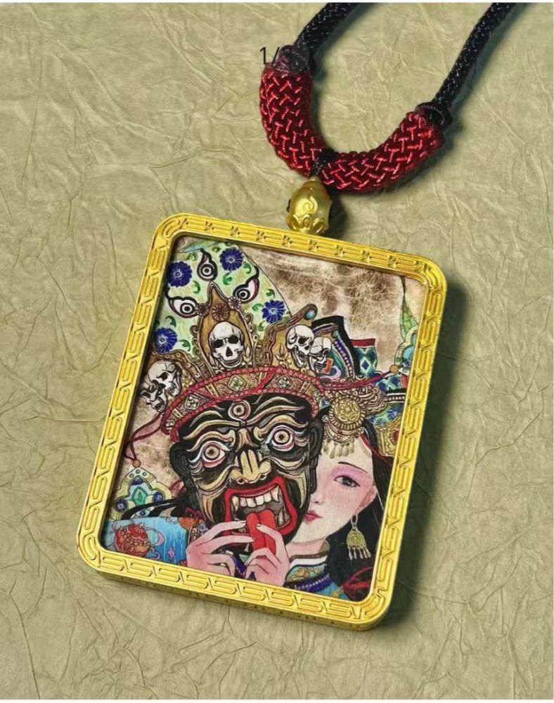 Past and Present Tibetan Thangka Tashi Lhamo Pendant