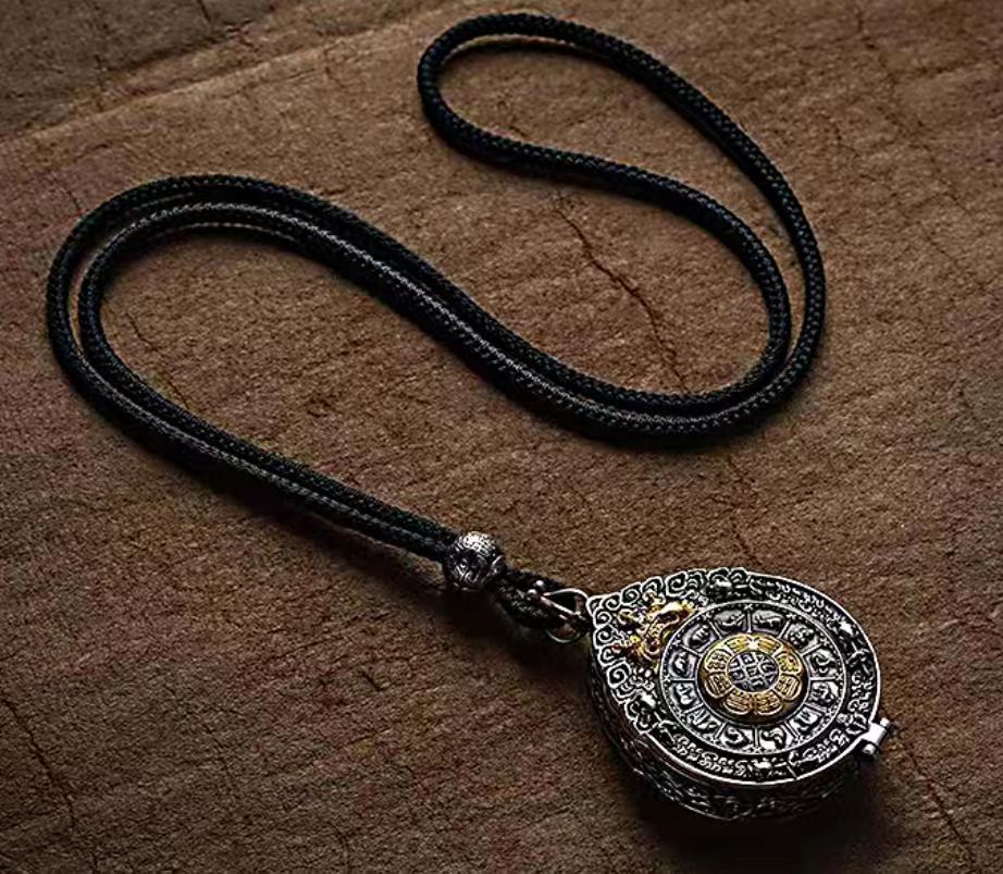 Nine Palaces Bagua Plaque Ga'u Box with Built-in Pendant Amulet Edition Auspicious Jewelry Xiangfu