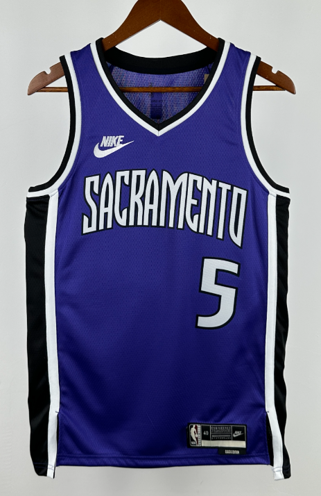 Kings  NBA basketball jersey, 24 25  jersey, adult men's tank top jersey DEROZAN  10 SABONIS 11 FOX 5