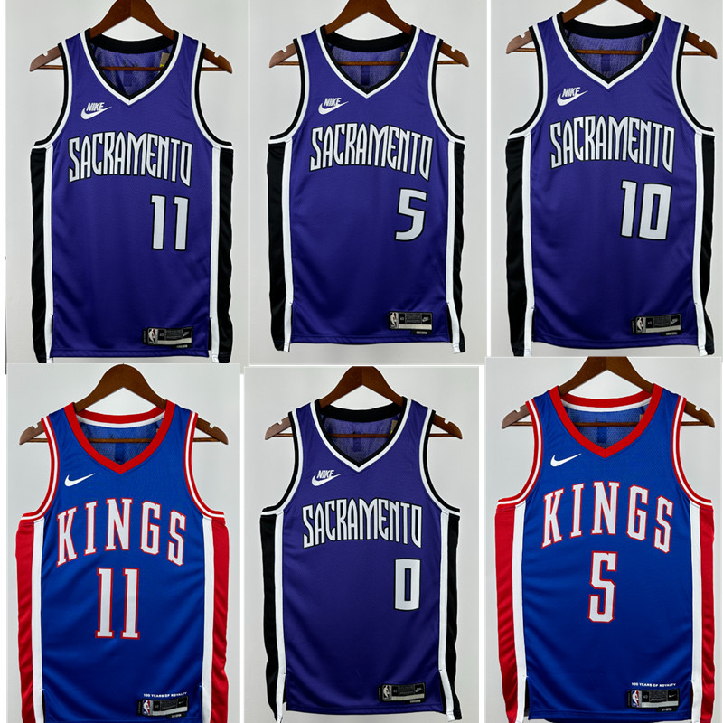 Kings  NBA basketball jersey, 24 25  jersey, adult men's tank top jersey DEROZAN  10 SABONIS 11 FOX 5