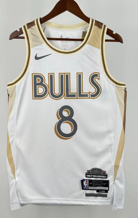 Bulls  NBA basketball jersey, 24 25  jersey, adult men's tank top jersey WHITE 0  JORDAN 23   LAVINE 8