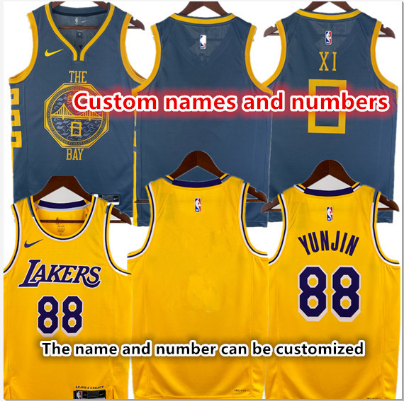 Custom names and numbers Lakers' Warrior  NBA basketball jersey, Los Angeles Lakers' James adult men's tank top jersey The name and number can be customized