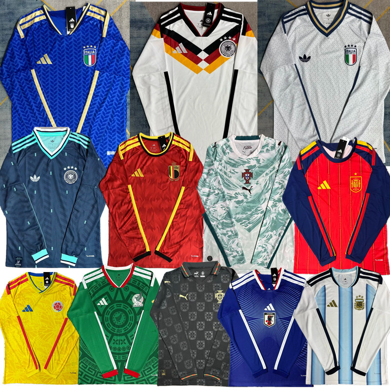 long sleeve 2026 Portugal Mexico  Argentina Germany Italy Japan Columbia Belgium jersey Home away New adult 26 27 Spain soccer jersey 10-18 days. It will arrive in your country