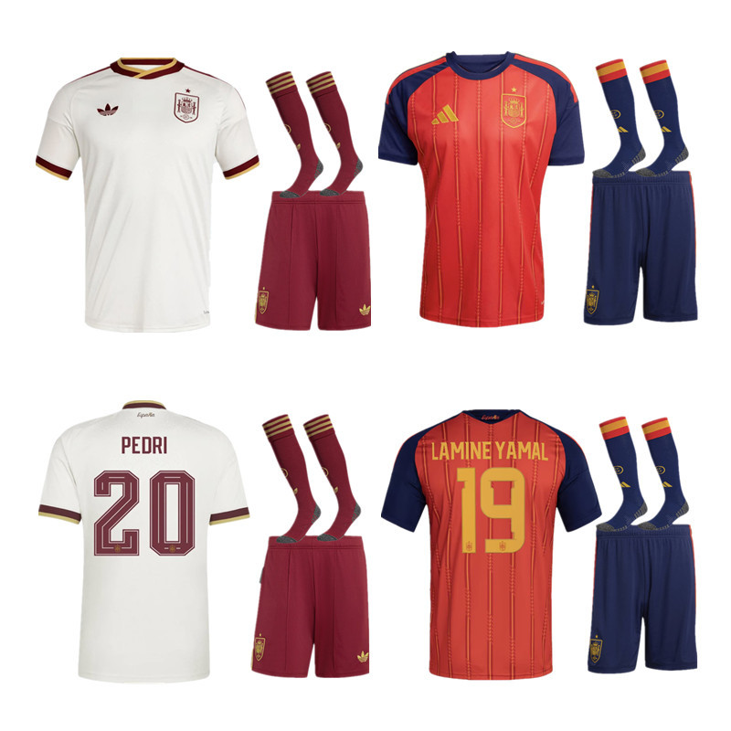 New 26 27 Spain World Cup jersey adult kit kids kit Home and away 2026 2027 Spain World Cup soccer jersey 10-18 days. It will arrive in your country