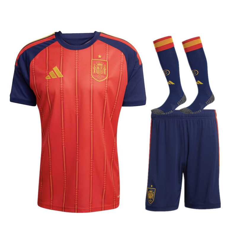 New 26 27 Spain World Cup jersey adult kit kids kit Home and away 2026 2027 Spain World Cup soccer jersey 10-18 days. It will arrive in your country