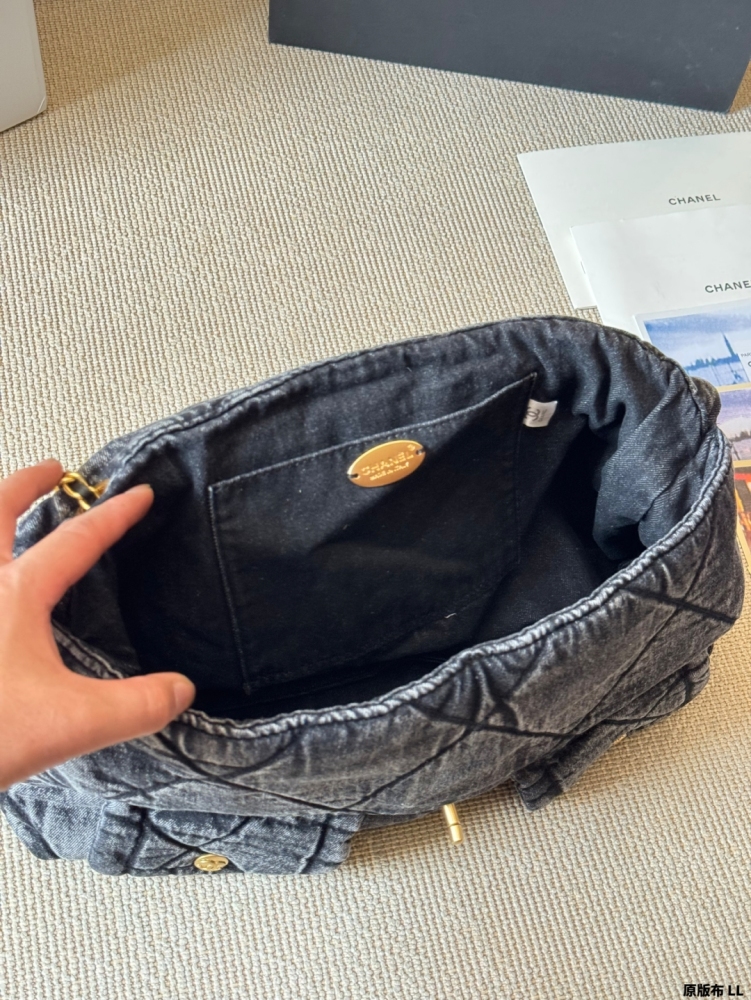 Chanel denim and silk blended backpack