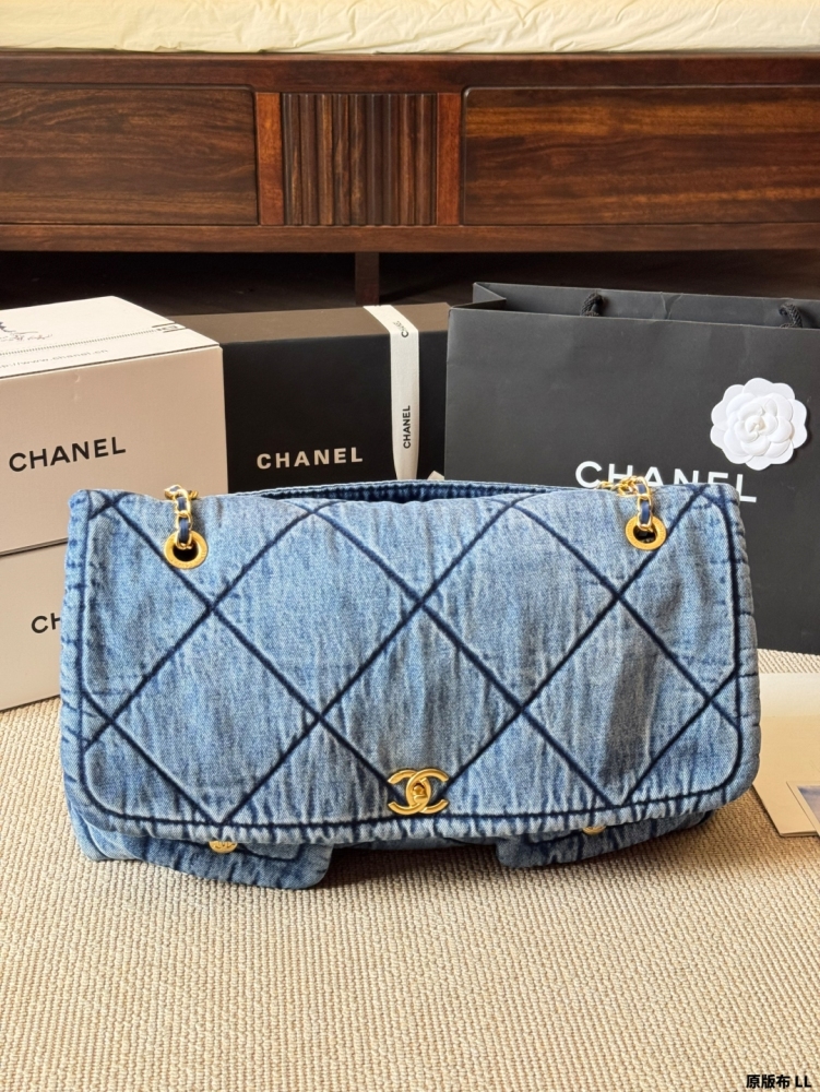 Chanel denim and silk blended backpack