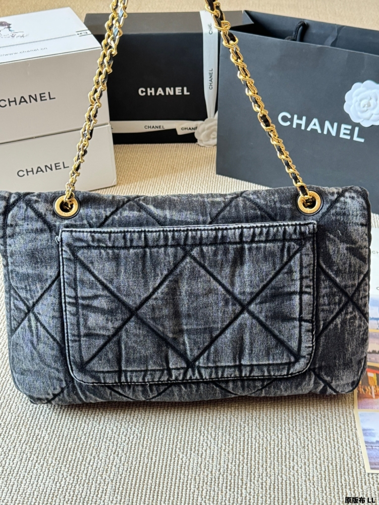 Chanel denim and silk blended backpack