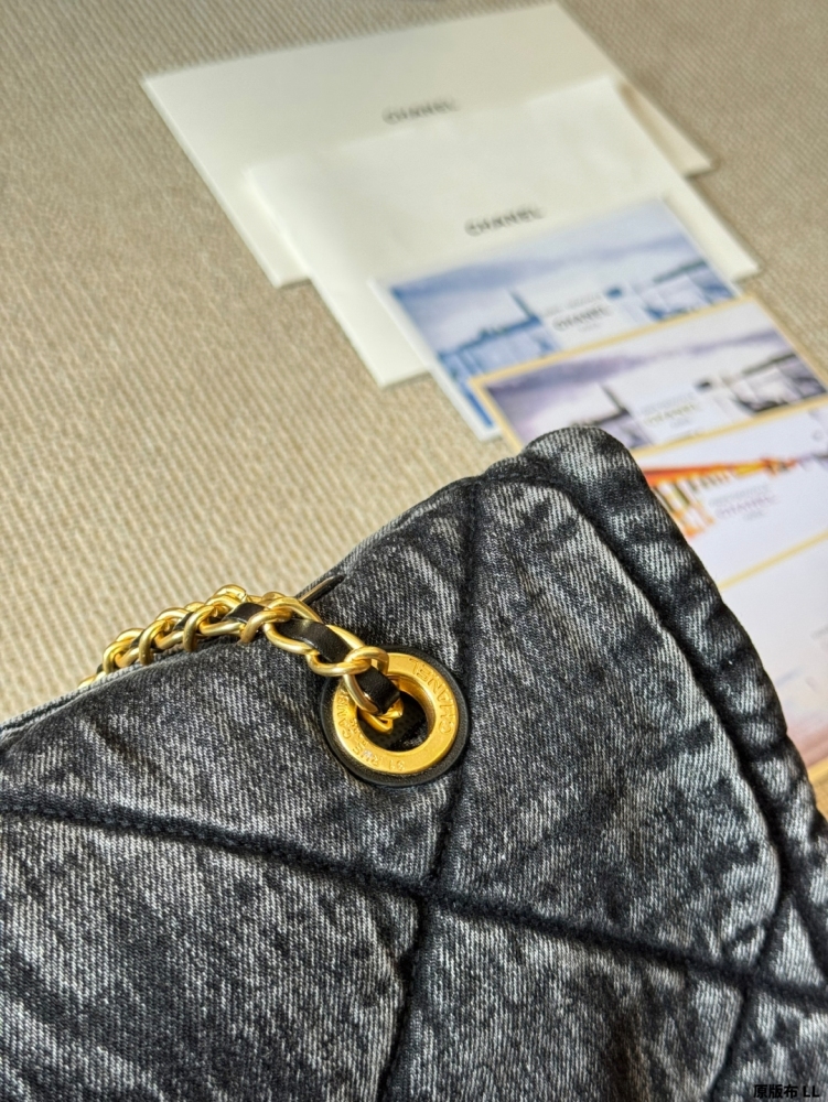 Chanel denim and silk blended backpack