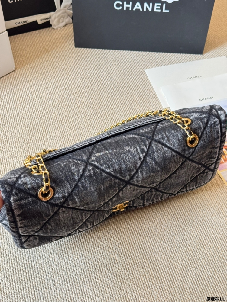 Chanel denim and silk blended backpack