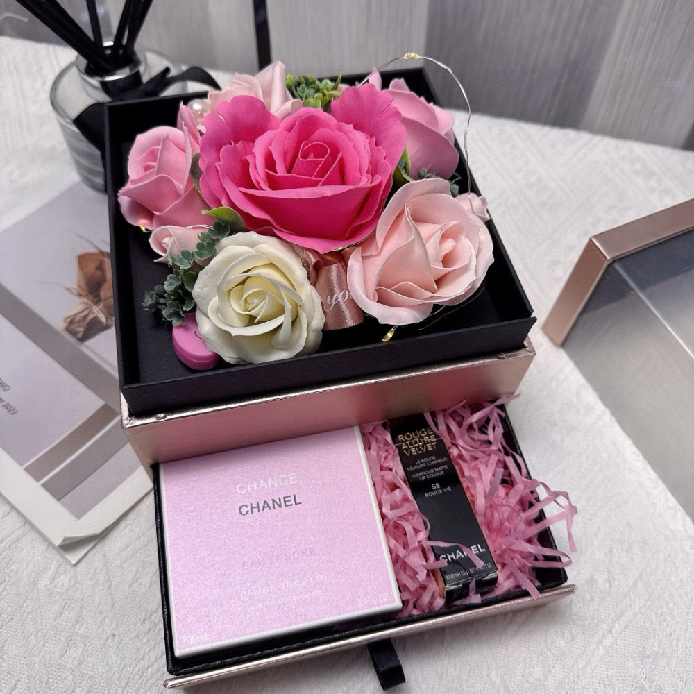 Valentine's Day Gift - Chanel Encounter Pink Double-Layered Metal Gift Box
