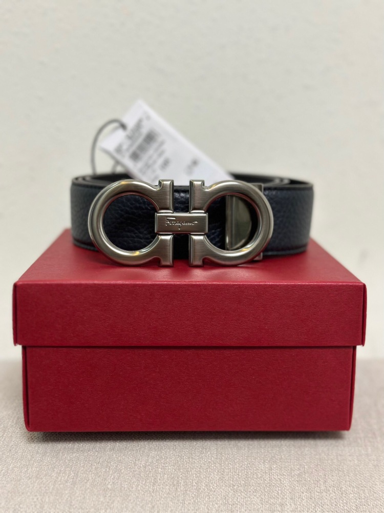 Ferragamo men's leather belt money clip