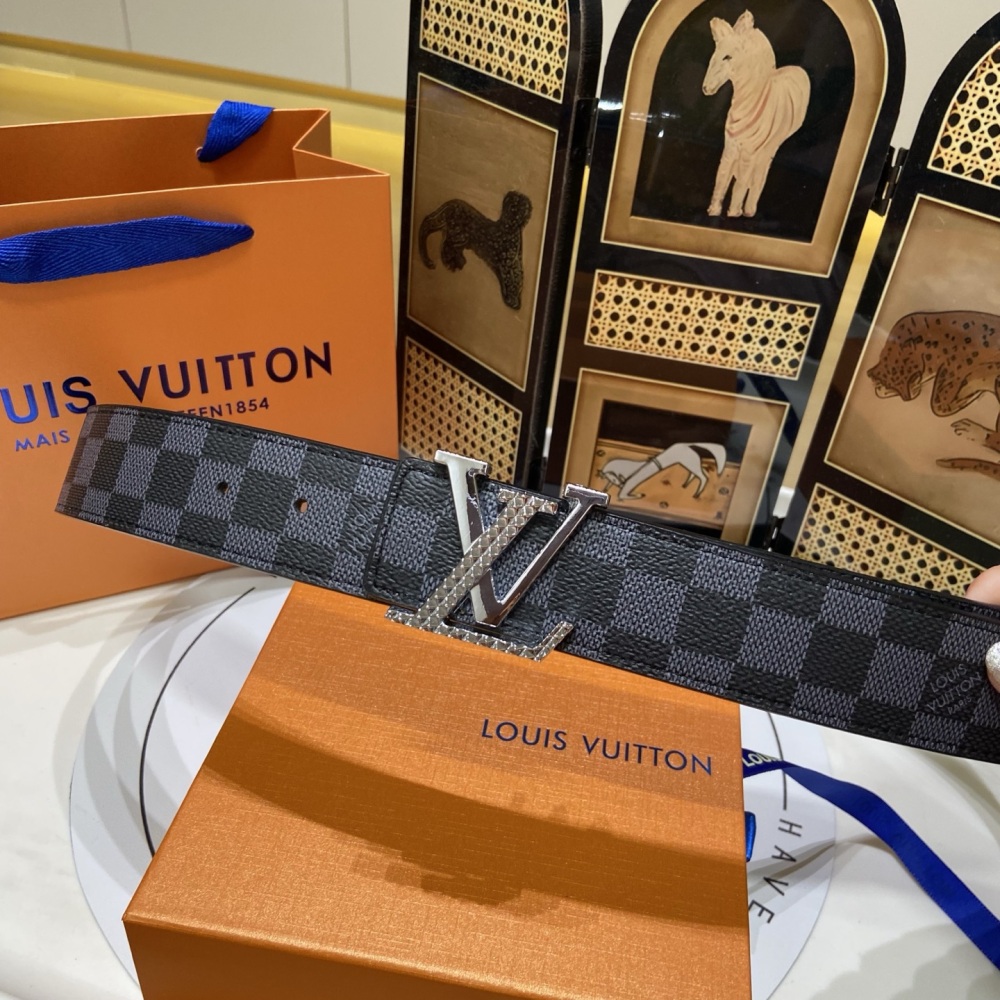 LV classic embossed leather belt