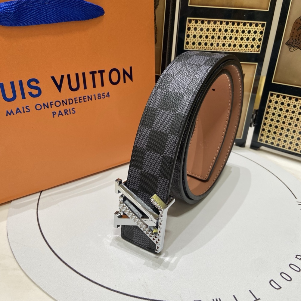 LV classic embossed leather belt