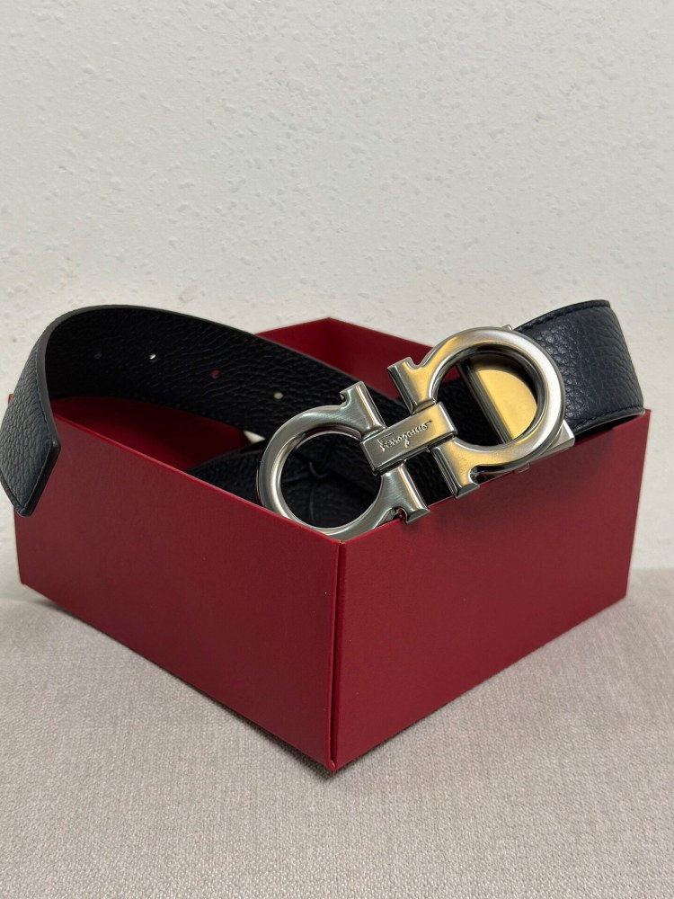 Ferragamo men's leather belt money clip