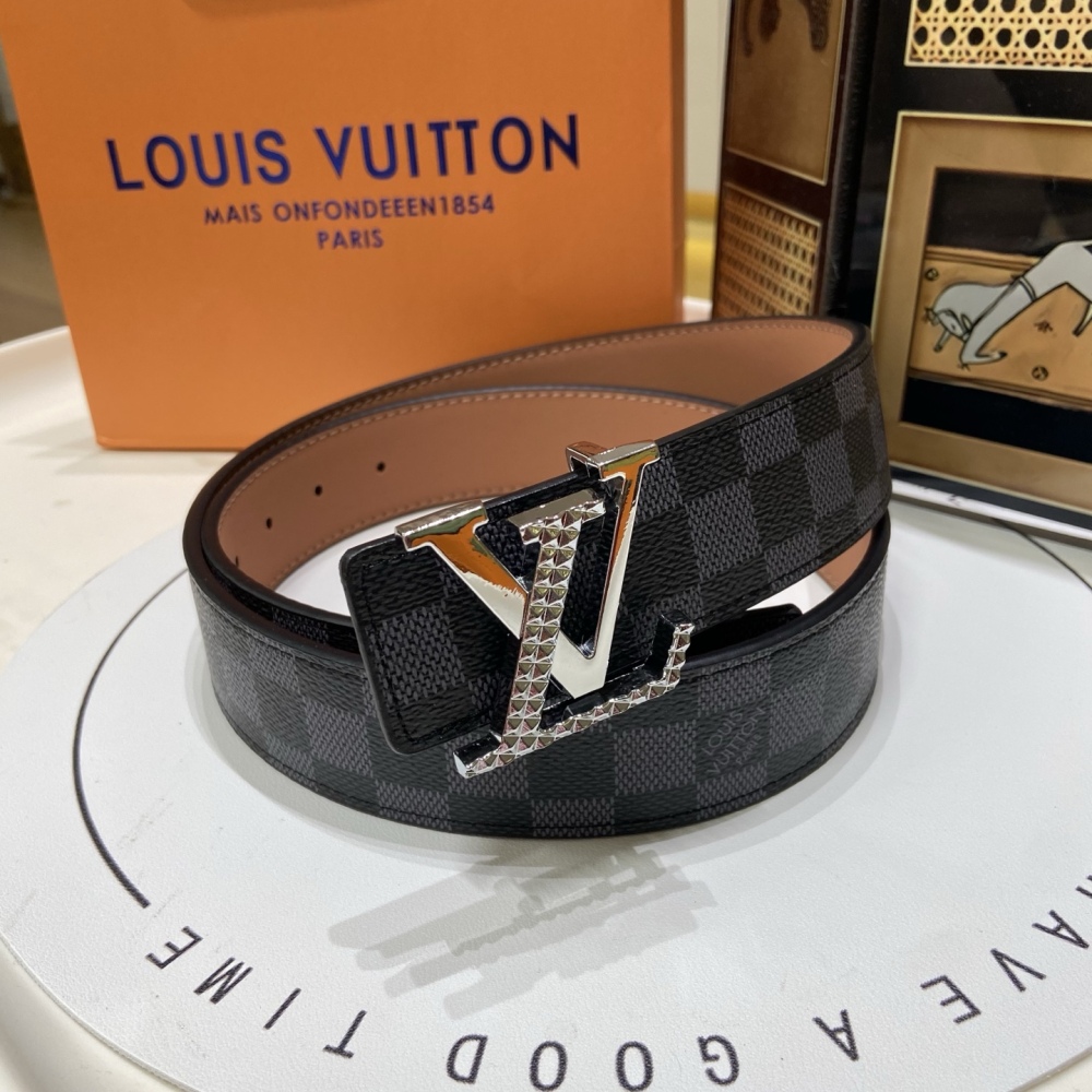 LV classic embossed leather belt