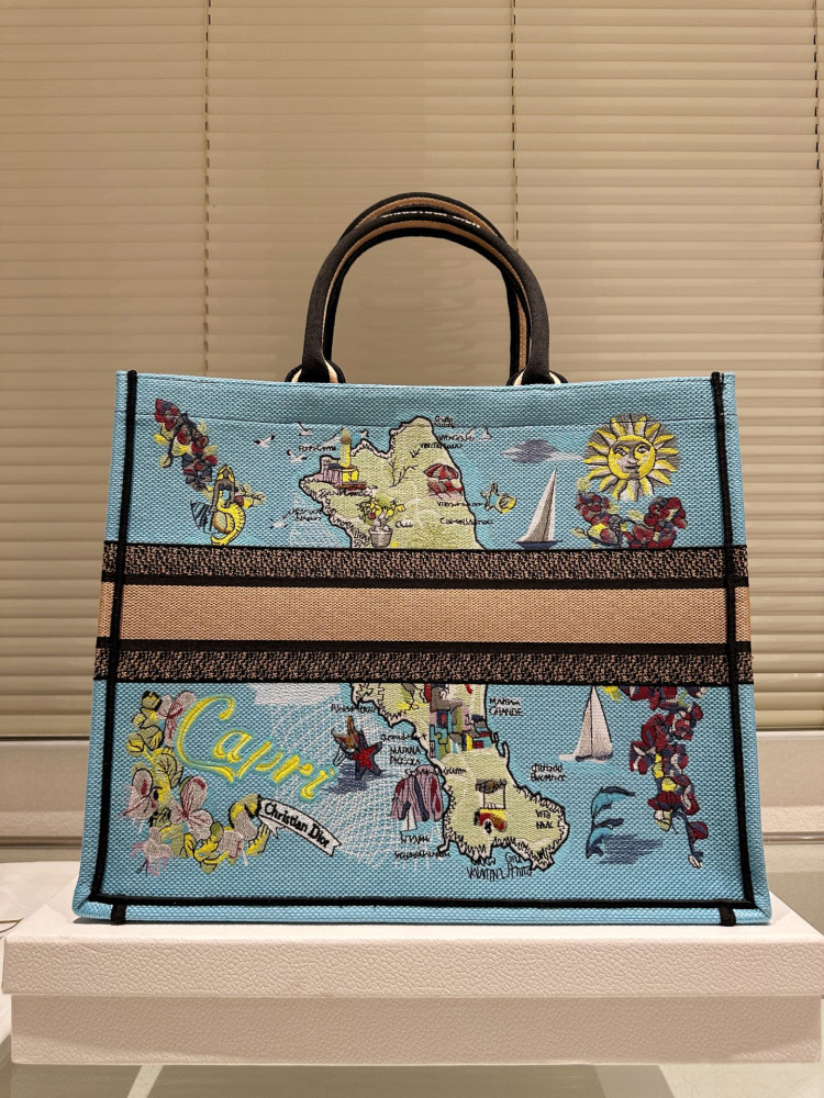 Dior original embroidery, jacquard pattern, tote bag