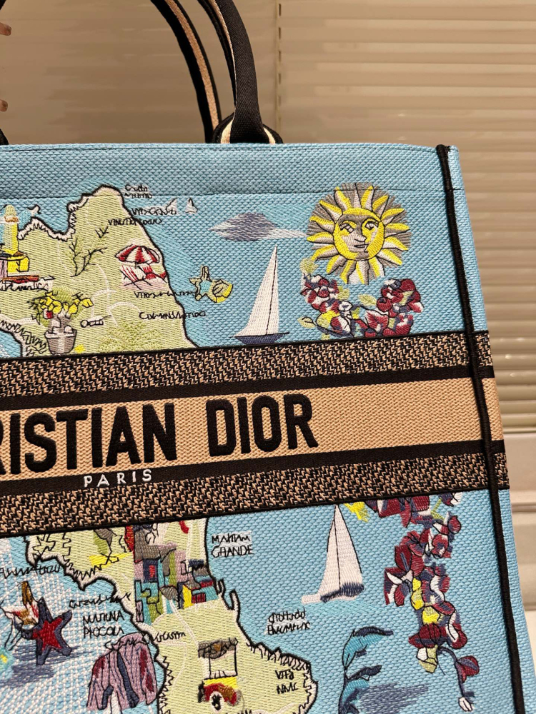 Dior original embroidery, jacquard pattern, tote bag