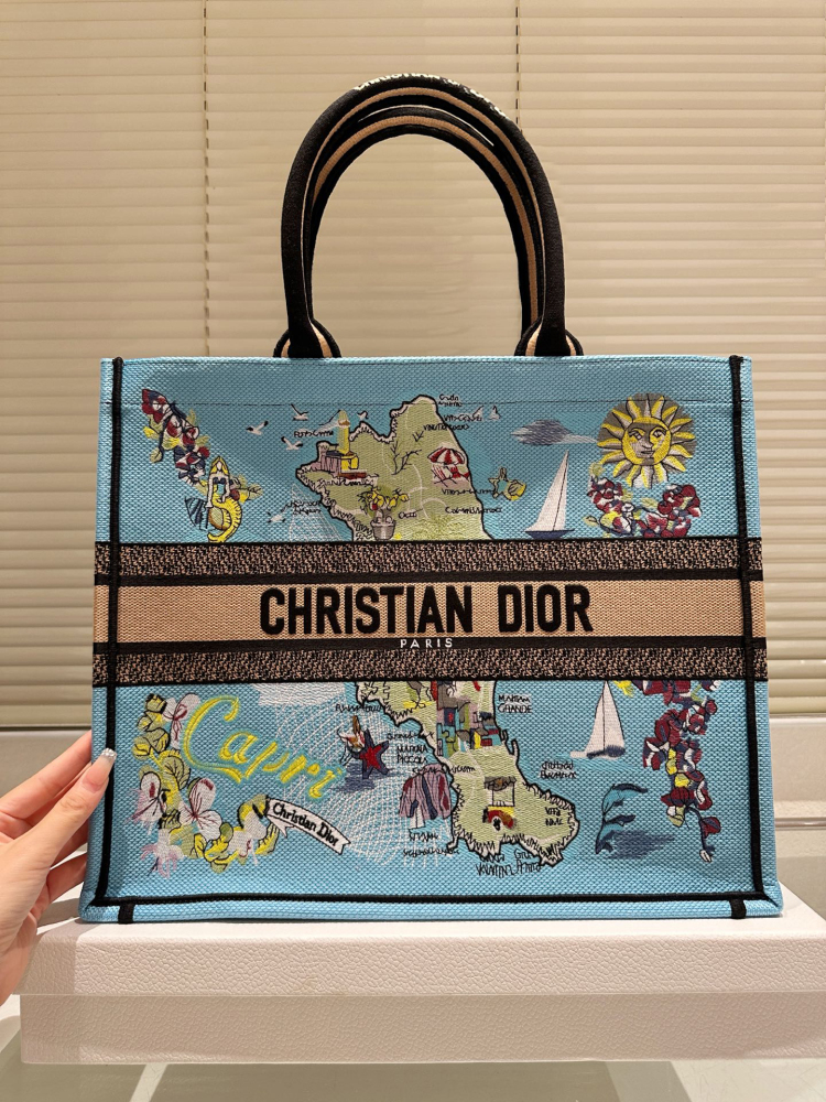 Dior original embroidery, jacquard pattern, tote bag