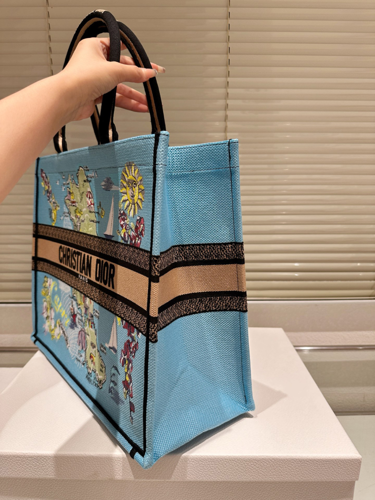 Dior original embroidery, jacquard pattern, tote bag