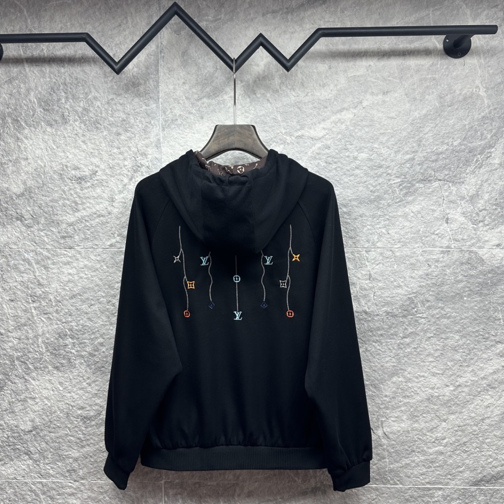 LV 2025 New Style Branch Embroidered Logo Couple's Knitted Coat