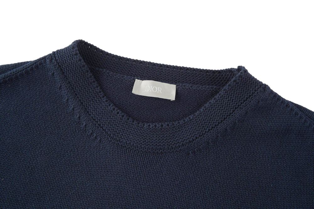 Dior New Embroidered Knit Pullover Round-neck Sweater