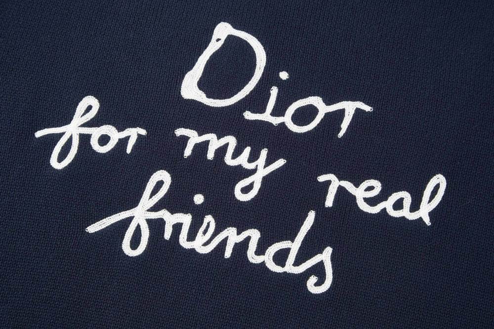 Dior New Embroidered Knit Pullover Round-neck Sweater