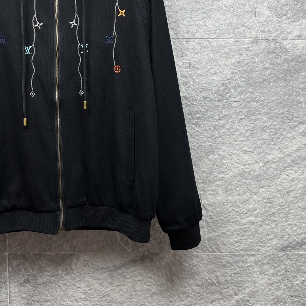 LV 2025 New Style Branch Embroidered Logo Couple's Knitted Coat